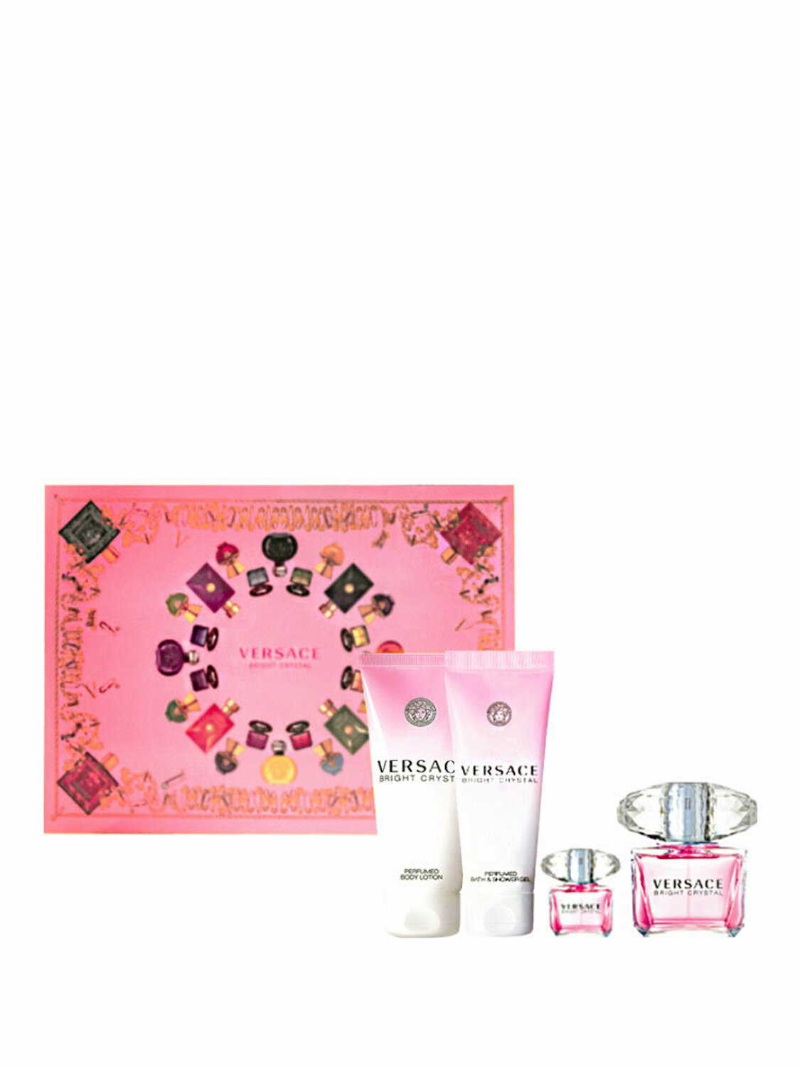 Obrázok Versace Bright Crystal darčeková kazeta pre ženy toaletná voda 90 ml + toaletná voda 5 ml + telové mlieko 100 ml + sprchovací gél 100 ml